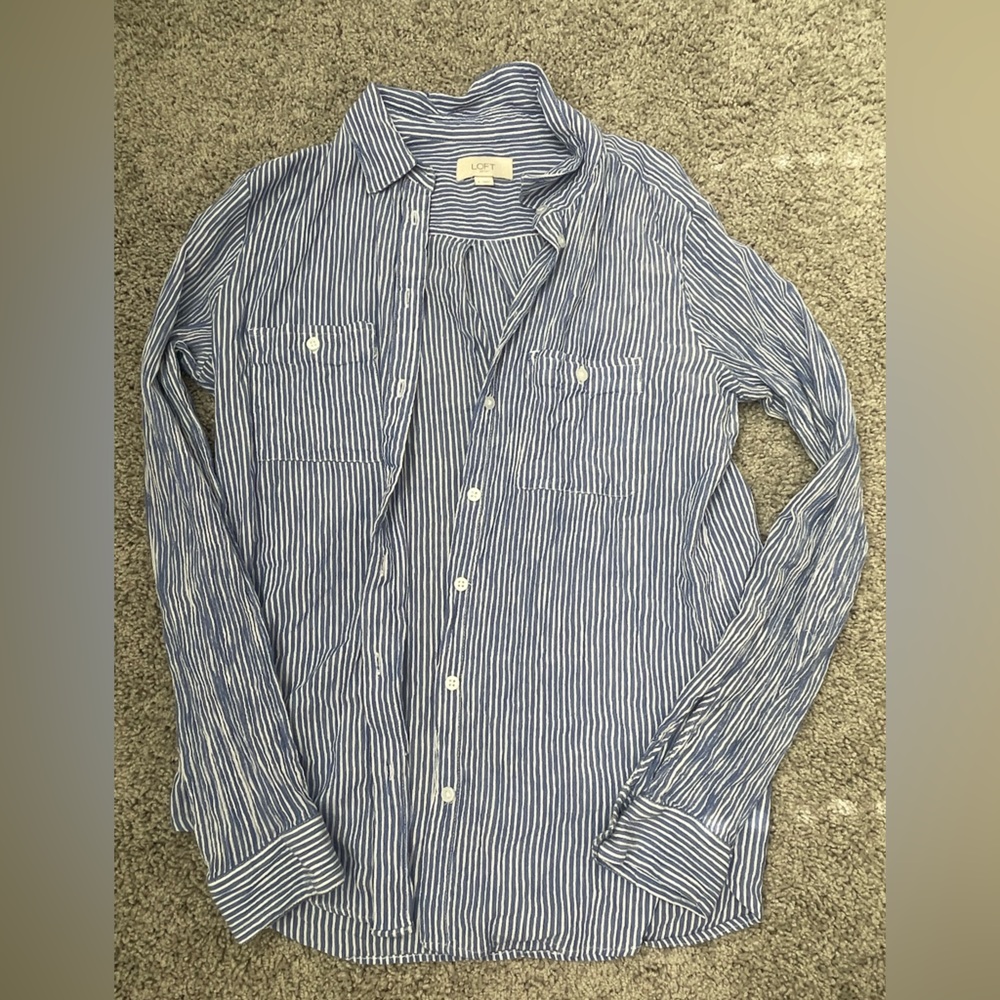 Loft striped long sleeve button down